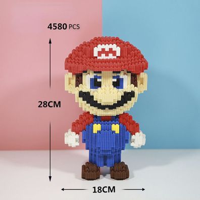 Super Mario Bros Luigi DIY Bausteine Cartoon Block Puzzlespiel für Kinder Spielefans