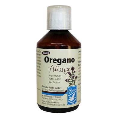 Backs Oregano flüssig 250 ml für Tauben Geflügel und Kleintiere