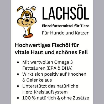 Debes Lachsöl für Hunde und Katzen 250 ml hochwertiges Öl mit EPA und DHA