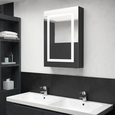 LED-Spiegelschrank fürs Bad Glänzend Schwarz 50x13x70 cm