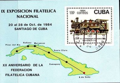 KUBA CUBA [1984] MiNr 2898 Block 87 ( O/ used ) Eisenbahn