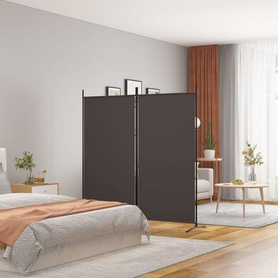 vidaXL 2-tlg. Paravent Braun 175x180 cm Stoff