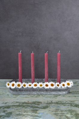Zauberhafter Kerzenhalter grau, Kerzenkranz, Adventskranz shabby chic antik Stil
