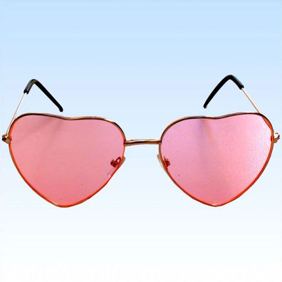 Brille in Herzform rosa Gläser Komplettbrille Unisex Liebe Liebesbrille Damen