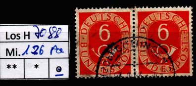 Los H7088: BRD Mi. 126, gest. Paar