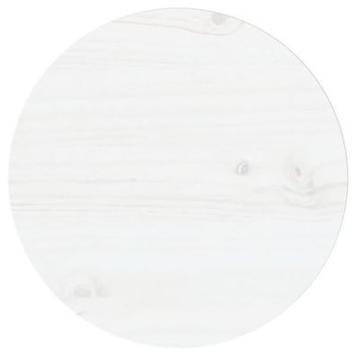 Tischplatte Weiß Ø30x2,5 cm Massivholz Kiefer