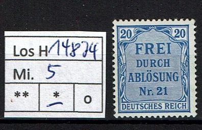 Los H14874: Deutsches Reich Dienst Mi. 5 * *