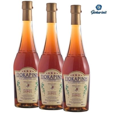 Giokarini 5 Sterne Brandy 3x 700ml 40% feiner, aromatischer Weinbrand aus Samos