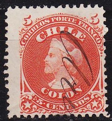 CHILE [1867] MiNr 0010 ( O/ used ) [02] Federstrich