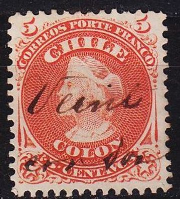 CHILE [1867] MiNr 0010 ( O/ used ) [03] Federstrich