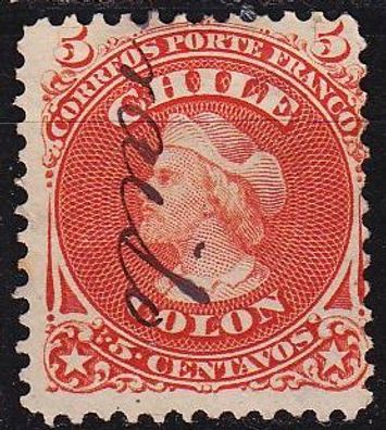 CHILE [1867] MiNr 0010 ( O/ used ) [05] Federstrich
