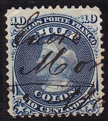 CHILE [1867] MiNr 0011 ( O/ used ) [03] Federstrich