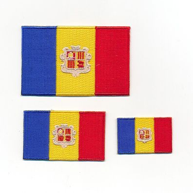 3 Fürstentum Andorra Andorra la Vella Flaggen Patch Aufnäher Aufbügler Set 1240