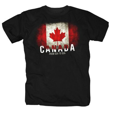 Canada Retro Flag T-Shirt Kanada Berg Wald Schnee -Sea to Sea- Shirt S-5XL