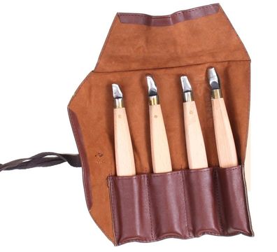 Bonsai - Jin + Shari-Werkzeug Ryuga, 4 tlg. Set Schnitzwerkzeuge mit Schlaufenmesser
