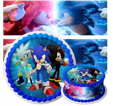 Essbar Sonic the Hedgehog Torte Tortenbild Fototorte Zuckerbild Geburstag 12