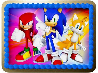 Essbar Sonic the Hedgehog Tortenaufleger Torte Tortenbild Geburtstag Zuckerbild 03