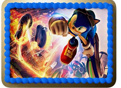 Essbar Sonic the Hedgehog Tortenaufleger Torte Tortenbild Geburtstag Zuckerbild 04