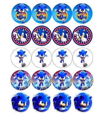 Essbar Sonic the Hedgehog Muffin-Waffeln für Kinder - 15/40 Stück - Cupca Muffins