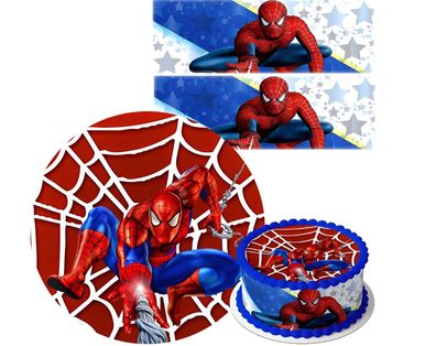 Essbar Spider-Man Torte Tortenbild Fototorte Zuckerbild Geburstag 10