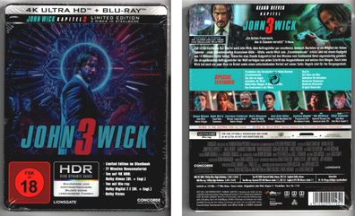 John Wick 3 - 4K Ultra HD + Bluray Steelbook Edition - OVP