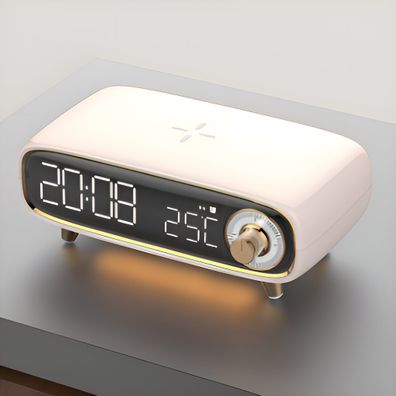 Kompakter Bluetooth-Lautsprecher mit kabellosem Laden und Bluetooth-Nachtlicht