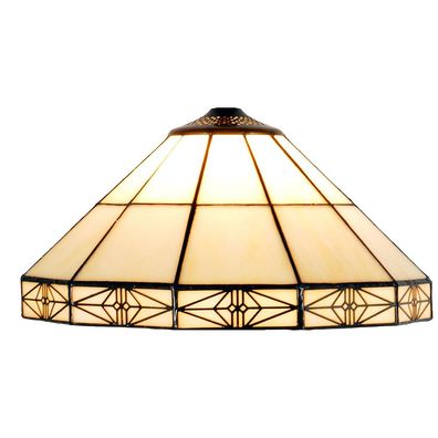 LumiLamp Lampenschirm Tiffany Ø 32x16 cm Beige Glas Dreieck
