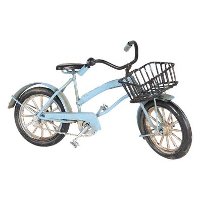 Clayre & Eef Dekorative Miniatur Fahrrad 16x5x9 cm Blau Eisen Kunststoff