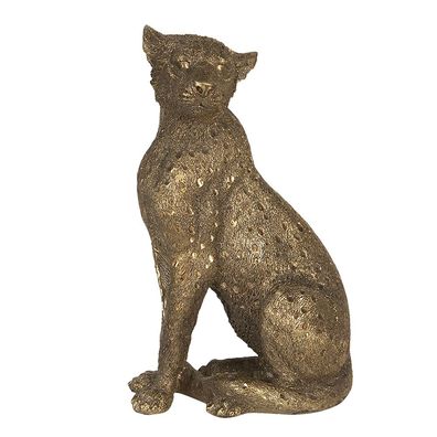 Clayre & Eef Figur Panther 14x11x27 cm Goldfarbig Polyresin Panther (Gr. 14x11x27 cm)