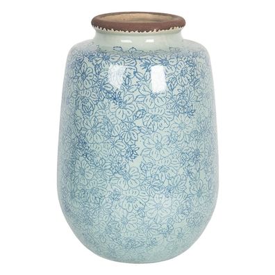 Clayre & Eef Vase Ø 17x26 cm Blau Keramik Rund (Gr. Ø 17x26 cm)