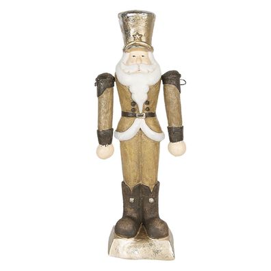 Clayre & Eef Figur Weihnachtsmann 69 cm Goldfarbig Polyresin (Gr. 23x14x69 cm)