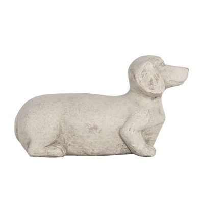 Clayre & Eef Dekoration Hund Grau Stein (Gr. 24x9x13 cm)