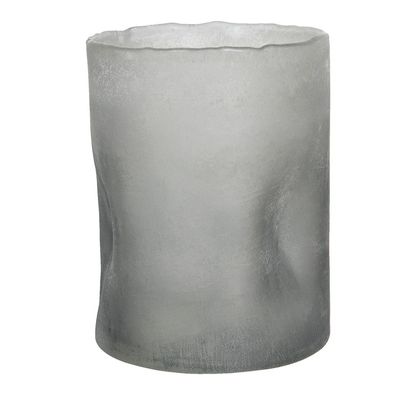 Clayre & Eef Teelichthalter Ø 15x20 cm Grau Glas Rund (Gr. Ø 15x20 cm)