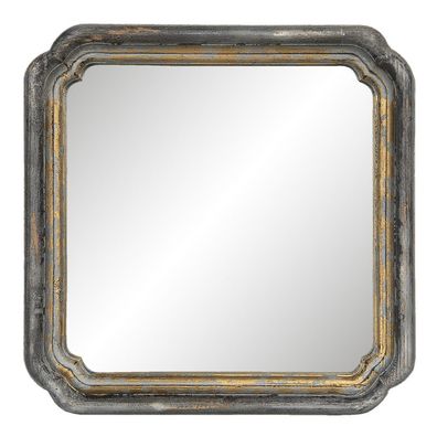 Clayre & Eef Spiegel 44x44 cm Goldfarbig Holz Quadrat (Gr. 44x6x44 cm)