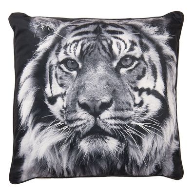 Clayre & Eef Dekokissen 45x45 cm Grau Synthetisch Quadrat Tiger (Gr. 45x45x4 cm)