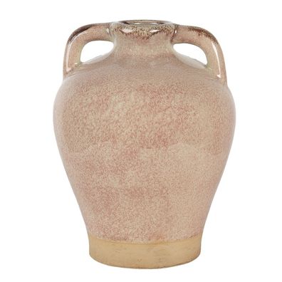 Clayre & Eef Vase Ø 19x25 cm Rosa Beige Keramik Rund (Gr. Ø 19x25 cm)