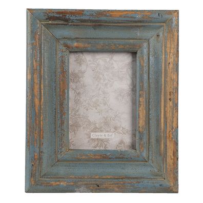 Clayre & Eef Bilderrahmen 13x18 cm Blau Grau Holz Rechteck