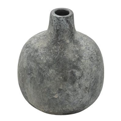 Clayre & Eef Vase 9 cm Grau Keramik Rund (Gr. Ø 9x9 cm)