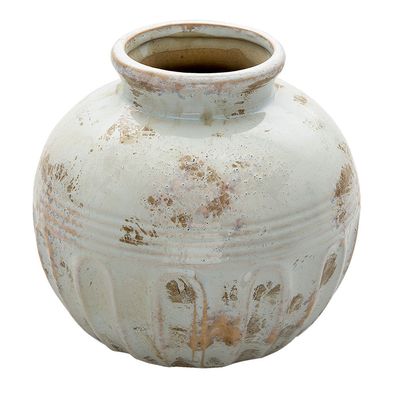 Clayre & Eef Vase Ø 18x16 cm Grau Keramik Rund (Gr. Ø 18x16 cm)