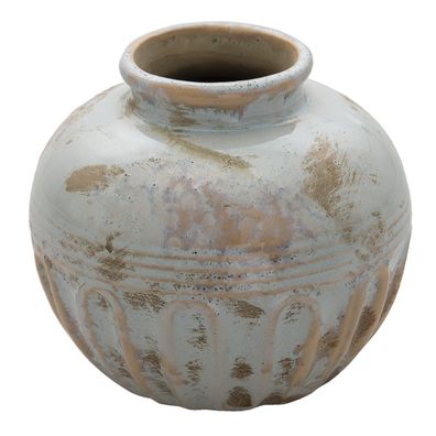 Clayre & Eef Vase Ø 12x11 cm Grau Keramik Rund (Gr. Ø 12x11 cm)