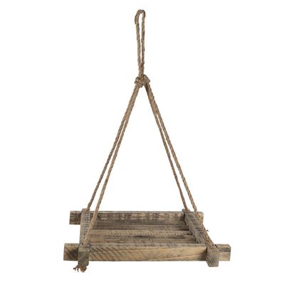 Clayre & Eef Pflanzenaufhänger 36x36 cm Braun Holz (Gr. 36x36x4 / 44 cm)