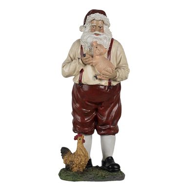 Clayre & Eef Figur Weihnachtsmann 27 cm Rot Beige Polyresin (Gr. 11x9x27 cm)