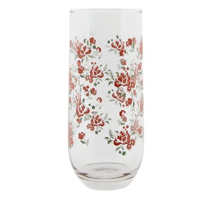 Clayre & Eef Wasserglas 280 ml Glas Blumen (Gr. Ø 6x14 cm / 280 ml)