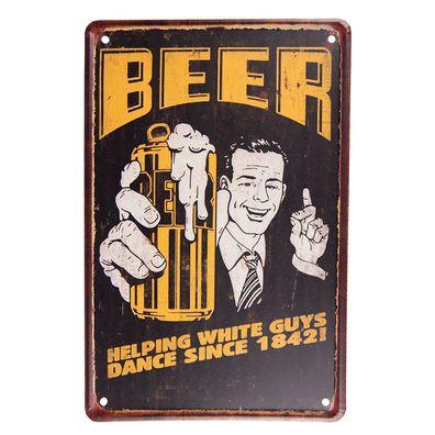 Clayre & Eef Wanddekoration 20x30 cm Braun Gelb Metall Beer (Gr. 20x1x30 cm)