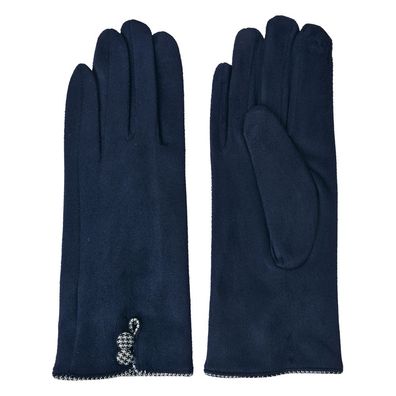 Clayre & Eef Winterhandschuhe 8x24 cm Blau Polyester