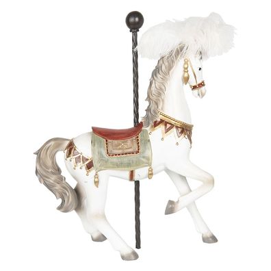 Clayre & Eef Figur Pferd 54 cm Weiß Polyresin (Gr. 43x17x54 cm)