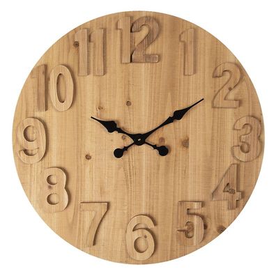 Clayre & Eef Wanduhr Ø 70 cm Braun Holz Rund