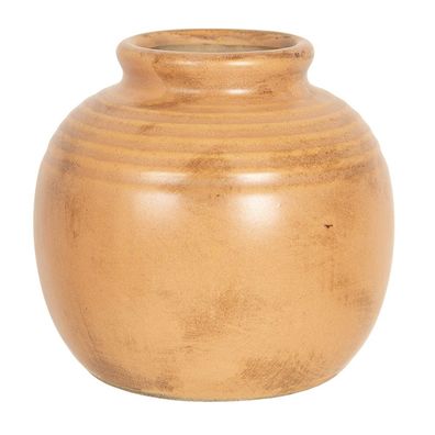 Clayre & Eef Vase 8 cm Braun Gelb Keramik Rund (Gr. Ø 8x8 cm)