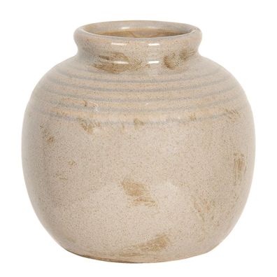 Clayre & Eef Vase 8 cm Beige Keramik Rund (Gr. Ø 8x8 cm)