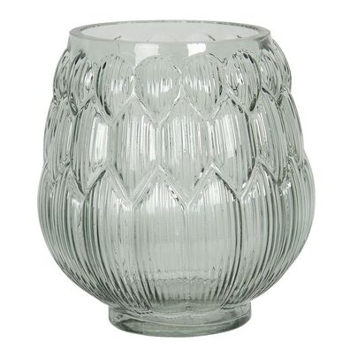 Clayre & Eef Vase Ø 14x16 cm Grün Glas Rund (Gr. Ø 14x16 cm)
